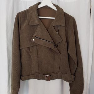 bellanblue lightweight Moto Cord cropped jacket